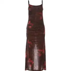 Hnewly  Women's Sleeveless Floral Print Maxi Dress Slim Fit Spaghetti Strap Bodycon Long Dress for Party Evening