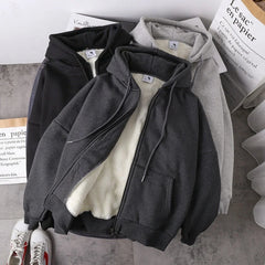Hnewly comfy outfits winter Women Coat Plush Jackets Solid Color Velvet Thick Warm Winter Hoodies Coat Zipper Sweatshirt Tops Winter Plus Size
