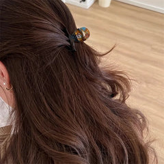 Hnewly  1PC Acetate Scratch Clip Small Half Tie Hair Clip Women Hair Volume Less Advanced Feeling Shark Clip Back of Head Hairpin