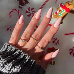Hnewly Fashion Solid Color Wearable Nail Art Nude Pink Green Purple Long Stiletto Finished False Nails Press on Nails with Glue