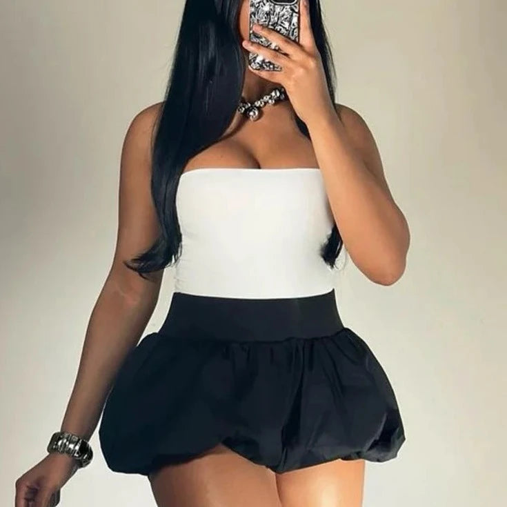 Hnewly Ball Gown Skirts Women Y2K Hottie 2024 Summer Trend Midnight Waistband Miniskirts Birthday Streetwear Wild Bottoms