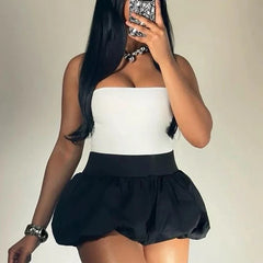Hnewly Ball Gown Skirts Women Y2K Hottie 2024 Summer Trend Midnight Waistband Miniskirts Birthday Streetwear Wild Bottoms