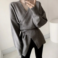 Hnewly 2025 spring fashion trend Autumn New Grey Casual Knitted Suits Sexy 2 Piece Skirt Set Woman Elegant Y2k Crop Tops + High Waist Slim Mini Skirt Korean