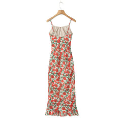 Hnewly  Midi dresses for women Summer bodycon dresses sexy vintage clothes dress elegant black dress front tie vintage floral dress