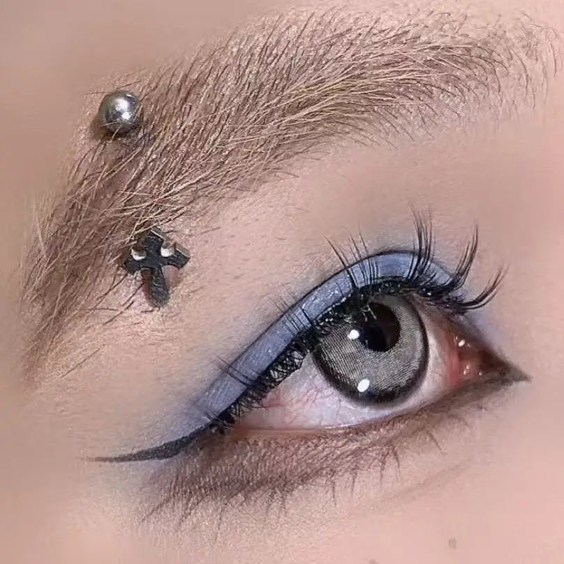 Lunivop  1Pc Trendy Subculture Punk Style Cross Titanium Steel Eyebrow Piercing High Quality Must-have E-girl Jewelry Gift