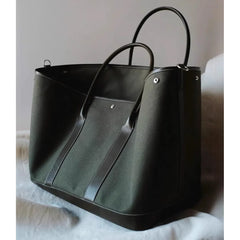 Lunivop  Large Capacity Canvas Tote Bag Women's Commuter Shoulder Crossbody Bag Stylish British Style PU Leather Single Strap Handbag