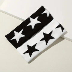 Hnewly  1pc Star-shaped Knitted Wide Headband – INS Trendy Hip-hop Sports Hair Accessory for Men and Women