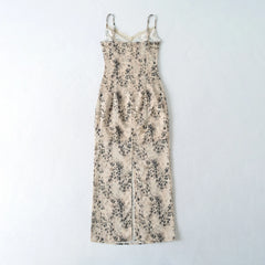 Lunivop  New Sexy Leopard Print Spliced Lace V neck Short Sling Dress Women Side Zipper Back Slit Chiffon Tank Femme Vestidos Robe