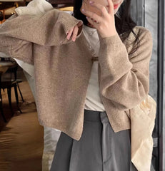 Hnewly  One Button Cardigan for Women Long Sleeve Single Button Up Plain Sweater Jacket Shrug Cardigan Teen-girl Y2K Outfit