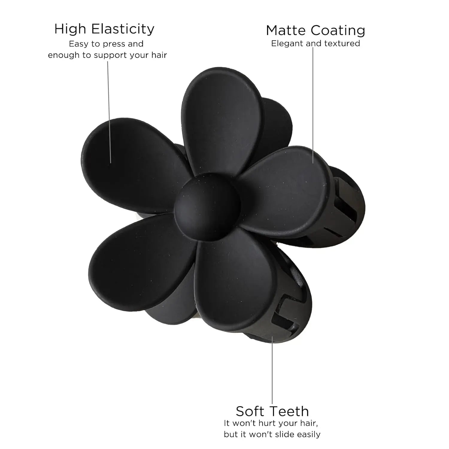 Hnewly 8Pcs Fashion Hair Clips for Women Flower Shape Large Claw Clips for Thick Hair Ponytail Hairpins Barrette Girls Hair Accessories