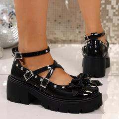 Hnewly  Fashionable and Sexy Plus Size Butterfly Bow Women's Shoes Spring and Autumn New Round Toe Comfortable Casual Single Shoes