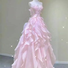 Hnewly  Pink Evening Dress Women's Light Luxury Banquet Toast Birthday Adult