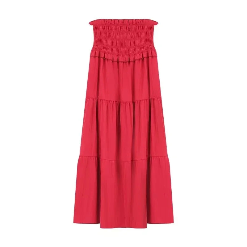 Hnewly Sexy Slash Neck Slim Tops 2 Piece Sets Y2K Femme Summer One Shoulder Tight Crop Tops High Waist Chic Patchwork A Line Skirt Suit