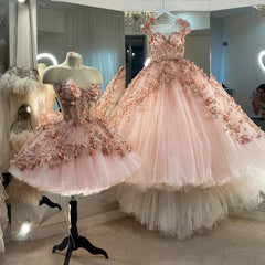 Lunivop  Princess Sweetheart Quinceanera Dresses Pink Birthday Party Gown Pageant Tulle Crystal beading Appliques Prom Dress
