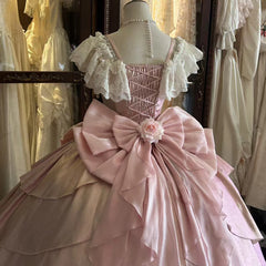Hnewly  Dreamy Gorgeous Japanese Original Lolita Princess Dress Evening Gown Pink Birthday Party Coming-of-Age Ceremony Bow Sweet Dress