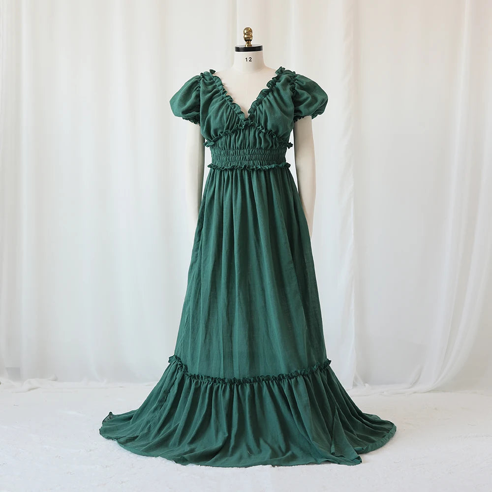Hnewly  Bohemian Maternity Photo Dress Off Shoulder Ruffled Maxi Gown Pregnancy Photoshoot Baby Shower Elegant Maternity Dress