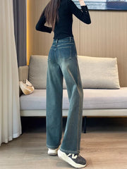 Hnewly  Wide Leg Pants Ivory Womens Winter Velvet Double-Deck Brushed Sherpa Embossed Flocking Double-Sided Lined Functional Gentle
