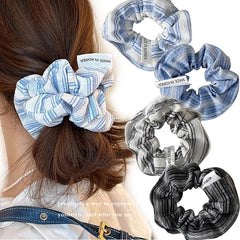 Lunivop  Korean Stripe Hair Scrunchies Tie Elegant Simple Large Hair Ropes Rubber Bands Ponytail Headwear Hair Accessories For Girls New