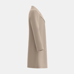 Hnewly Women's Coats Autumn Winter French Apricot Plain Single Breasted Long Sleeve Lapel Loose Maxi Casual Coats
