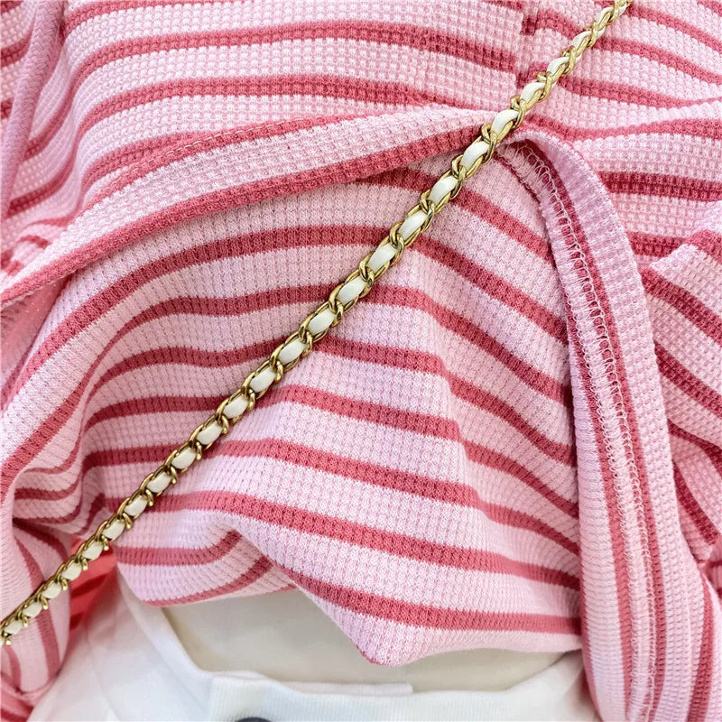 Hnewly  New Striped Hoodie Sweatshirt Women's Spring Autumn 2025 Fashion Preppy Style Retro Long Sleeve Top Loose Pullover Jacket