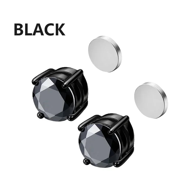 Hnewly  2PCS Magnetic Ear Clips Stud Earrings Non Piercing Strong Magnet Fake Piercing Women Men Jewelry Clip Earrings for Kids Girls