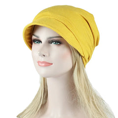 Hnewly  Pullover Hat Women's Slouchy Beanies Spring Autumn with Brim Painter Bucket Hat Solid Color Warm Skullcaps Gorras Casquette