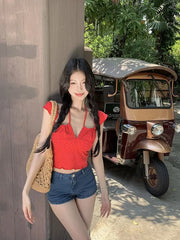 Hnewly  Camis Women Sexy Slash Neck Bandage Slim Ruffles Flowers Backless Summer Fashion Crop Tank Tops Female Casual Sweet
