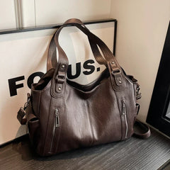 Hnewly  Soft Interior Compartment Shoulder Bags High Quality Contrasting Colors Bags for Women Fashion Zipper Pu Women's Handbags