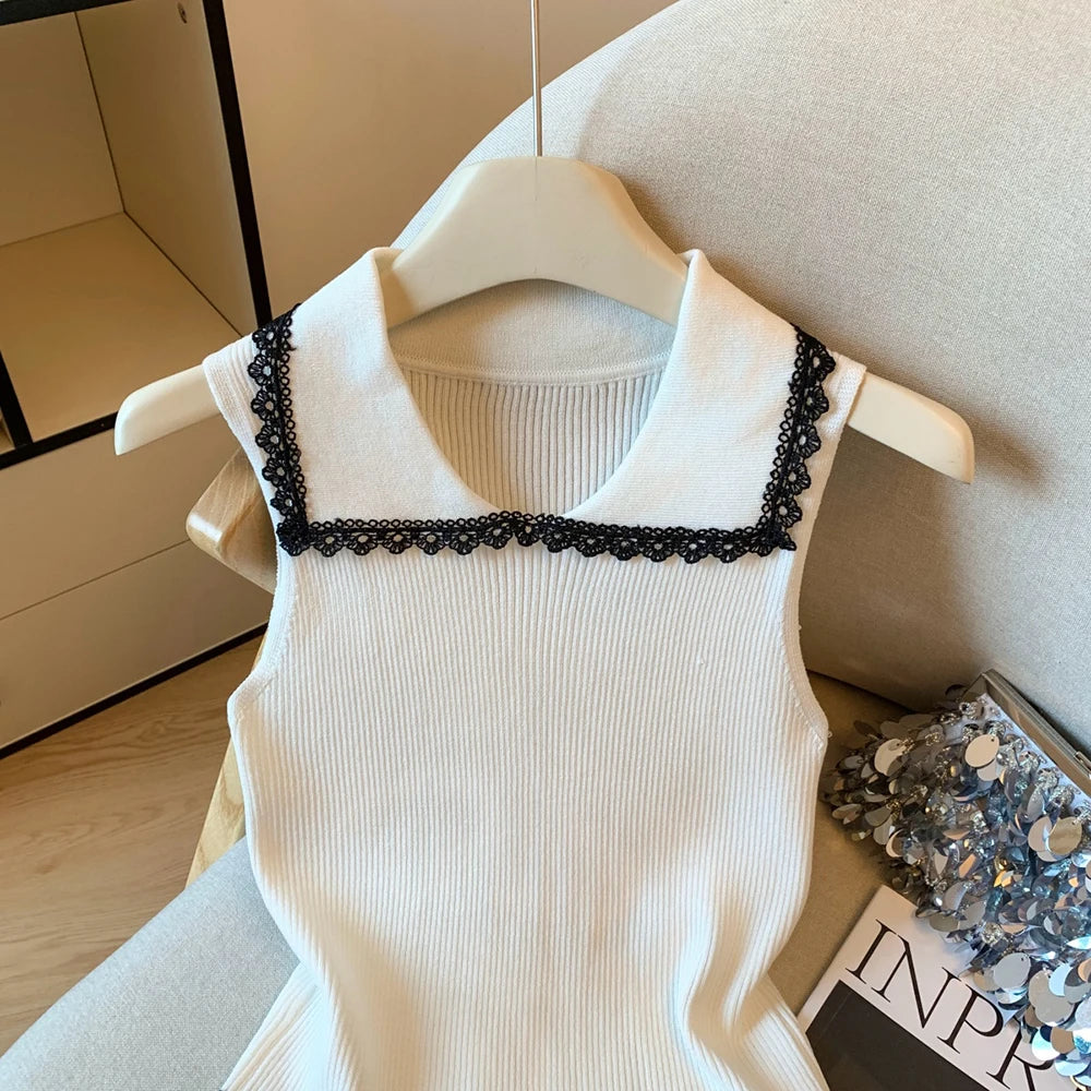 Hnewly  Half Zipper Stripe Pullover Sweater  Women Loose Knitted Base Shirt  2025 Spring /Autumn Japanese Style Long Sleeve Pullover Top