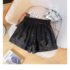 Hnewly  New Style Jacquard Shorts for Women Fashionable and Stylish Small A-line Wide Legs