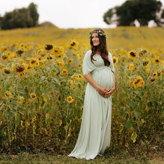 Hnewly  Vintage Maternity Photoshoot Dress Sexy Backless Maxi Gown Retro Lace-Up Elegant Bump Friendly Pregnancy Outfit Baby Shower