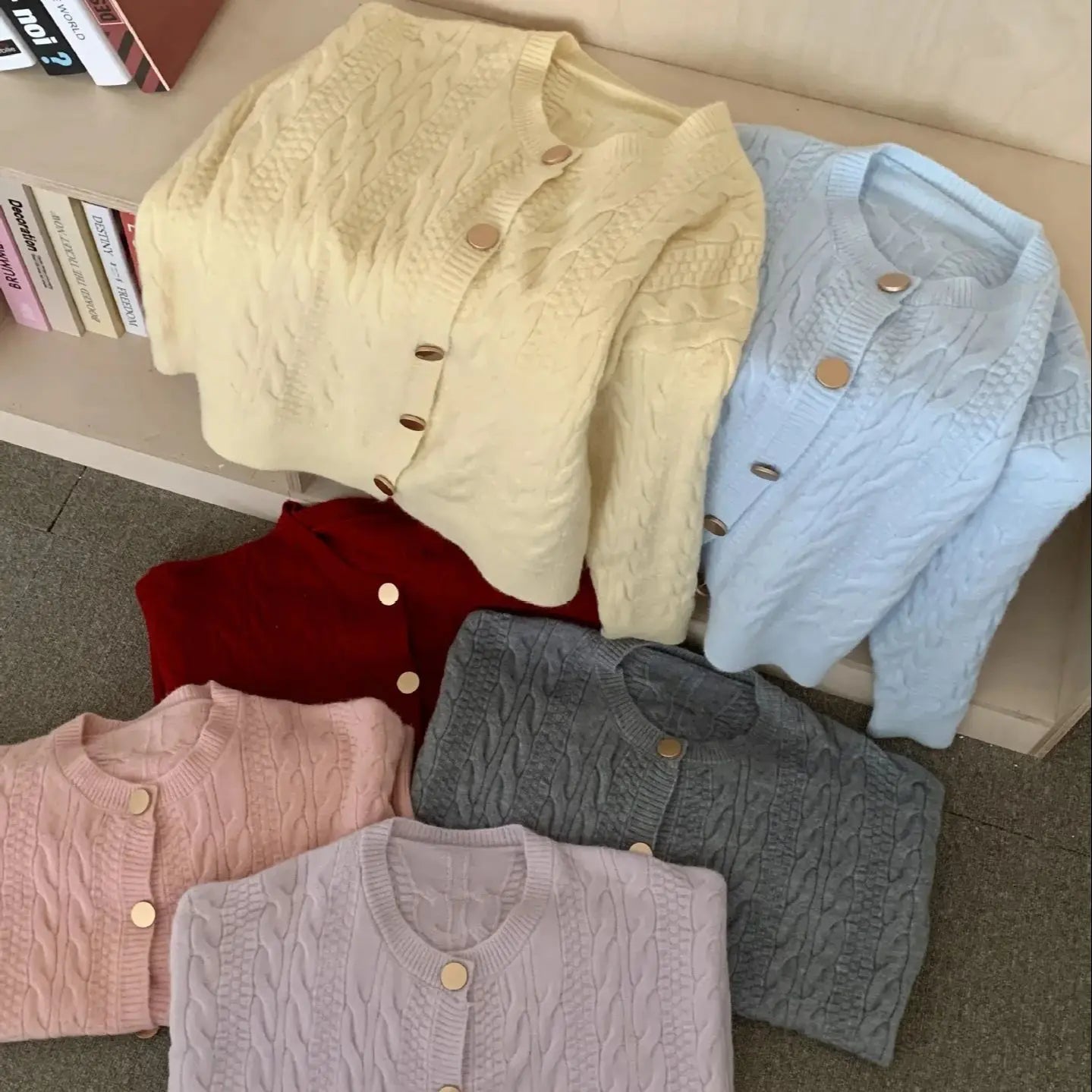 Hnewly  Vintage Twist Knit Cardigan Women's Lazy Loose Soft Thickened Single-Breasted 2025 Autumn Winter New Korean Style Female Tops