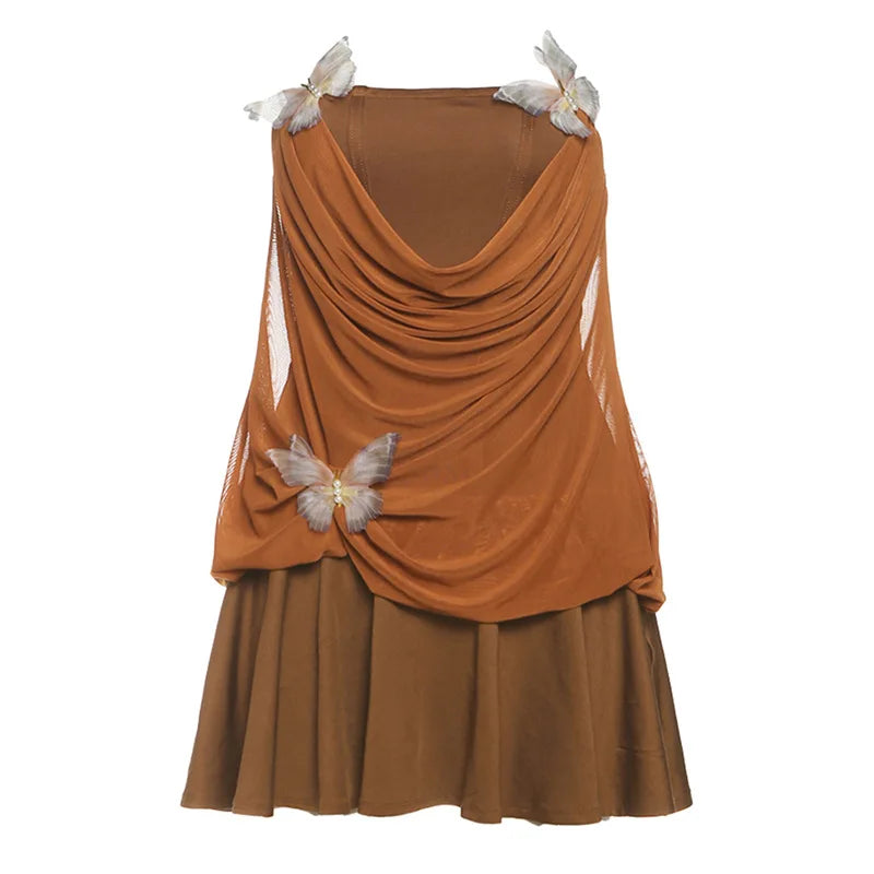 Hnewly Style Spring Summer Fashionable and Sexy Strapless Pure Temptation Splicing Dress Streetwear Women Clothing