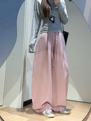Hnewly Wide Leg Pants Ivory Womens Winter Drooping Plush Double-Layer Liner Cozy Nightwear Thickened Thermal Heavyweight Trousers Retro