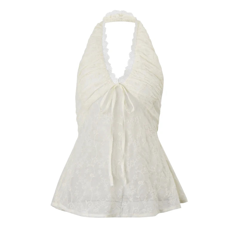 Hnewly Elegant Off Shoulder Sport Halter Vest Y2K Casual Solid Sleeveless Backless Women Top Sexy Summer High Street Camisole