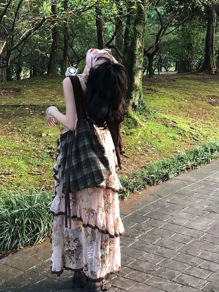 Hnewly  Bohemian Style Irregular Camisole Vest Dress for Women+ Y2k Long Sleeve Loose Cardigan 2025 Spring New Two Piece Sets