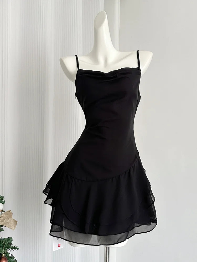 Hnewly DRESS TO IMPRESS Women's Purple A-line Evening Dress 90s Vintage Sleeveless Off Shoulder Mini Dresses Y2k Elegant One Piece Frocks 2000s Clothes