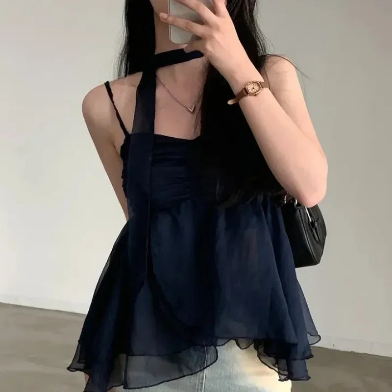 Hnewly summer inspo 2000s Aesthetic Sleeveless Solid Tops Hot Girls Korean Fashion Sweet Tank Top Summer Casual Basic Pure Color Camis Woman Chic