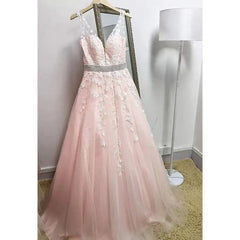 Hnewly  Pink Shoulder V-neck Sleeveless Embroidered Decal With Bright Diamond Toast Dress Fish Tail A Edition Evening Dress Customized