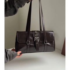 Hnewly  High Street Coffee Shoulder Bags For Women New Pu Leather Chic Casual Handbag Ladies Large Capacity Underarm Designer Luxury Bag