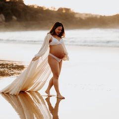 Hnewly  Maternity Gown For Photo Shoot Sexy Transparent Chiffon Beach Robe For Photo Shoot PropsPhotography Dress For Women