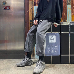Hnewly  4 Colors Harem Jeans Women Elastic Waist Korean Style Trendy BF Unisex Couple Ulzzang Streetwear College Leisure Female Bottom