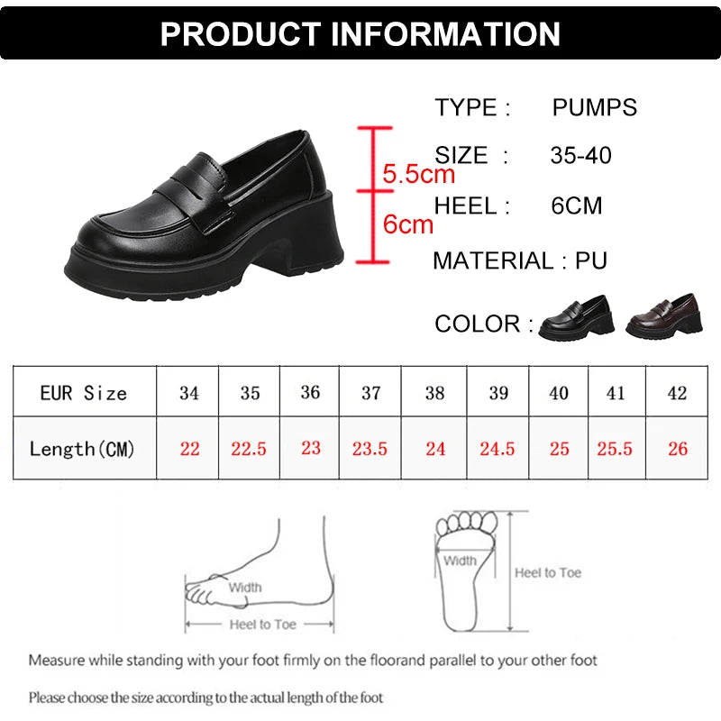 Hnewly Women's Loafers Spring British Style Slip On Platform Mary Jane Shoes Woman Japanese Jk Uniform Lolita Shoes Women