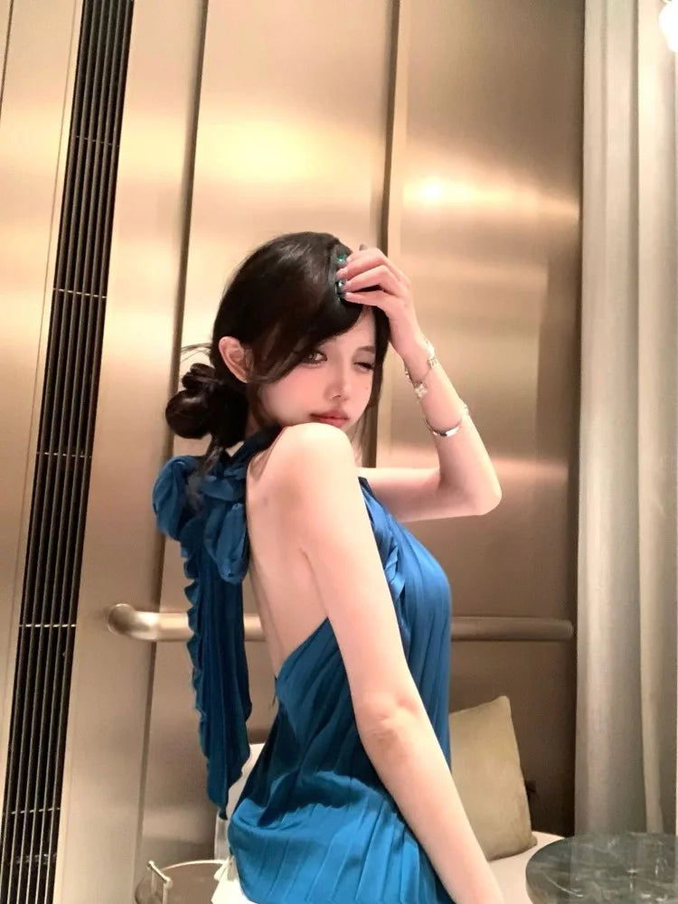 Hnewly  Woman Camis Sleeveless Halter Slim Outwear Summer Fashion Solid Sexy Elegant Sweet Tank Tops Female Casual Party
