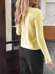 Hnewly  Autumn/winter Women's Elegant Knit Cardigan Soft Fabric with Metal Button Detail and Fitted Cut Versatile Top