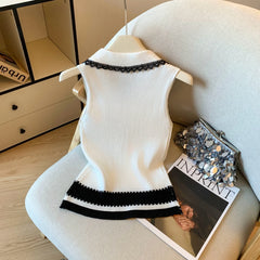 Hnewly  Half Zipper Stripe Pullover Sweater  Women Loose Knitted Base Shirt  2025 Spring /Autumn Japanese Style Long Sleeve Pullover Top