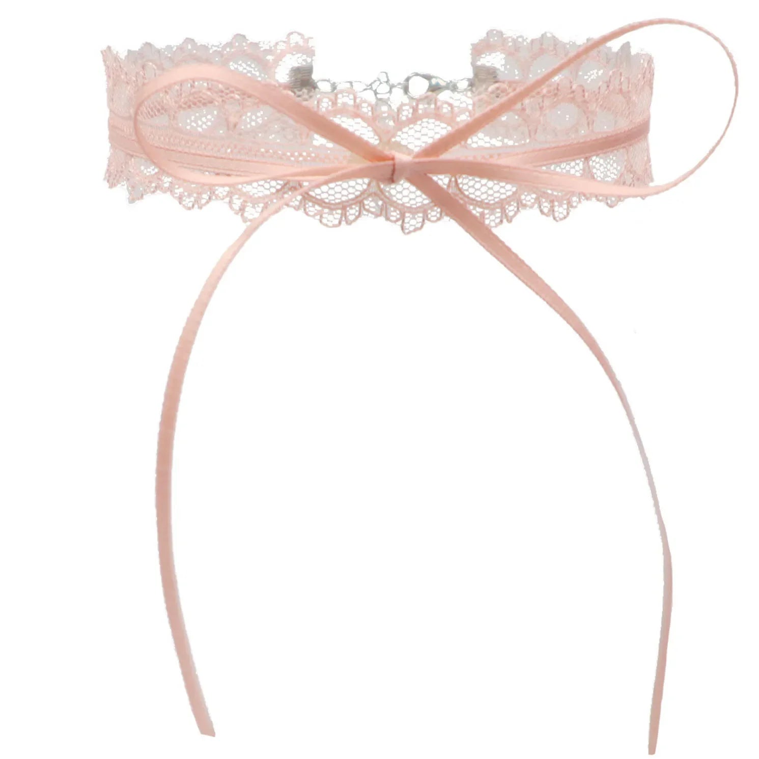 Hnewly New Goth Y2K Lovely Girl Choker New Korea Fashion Cute Pink Color Lace Bow Necklace For Women Charm Wedding Birthday Jewelry