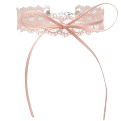 Hnewly New Goth Y2K Lovely Girl Choker New Korea Fashion Cute Pink Color Lace Bow Necklace For Women Charm Wedding Birthday Jewelry