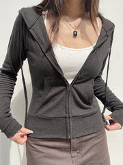 Hnewly Casual Streetwear Basic Hooded Pockets Sweatshirt Tracksuit Solid Long Sleeve Hoodies Women Autumn Spring Fashion