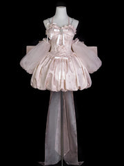 Hnewly  Japanese Original Sweet Girl Pink Lolita Dress Little Dress Sweet Girl Princess Style Bow JSK Strap Fashion Versatile Dresses